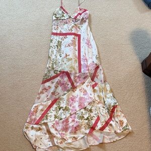 Zara Floral Maxi Dress with Pink and Green Tones